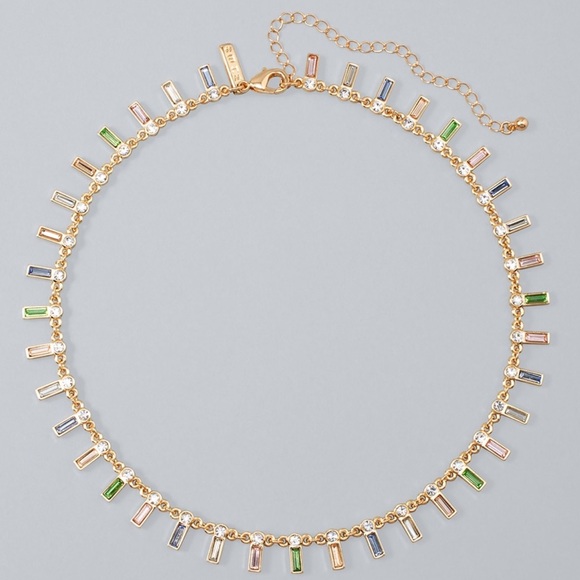 WHBM MULTICOLORED BAGUETTE STATION NECKLA…